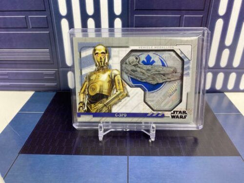 Topps Star Wars Rise of Skywalker Medallion C-3PO Millennium Falcon Silver 2/25