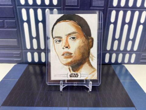 2020 Topps Star Wars Chrome Perspectives Sketch Card - Rey by Sol Solly Mohamed