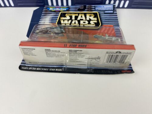 Micro Machines Star Wars II – Lot De 3 Véhicules : Landspeeder, Faucon Millenium, Sandcrawler – Galoob 1994